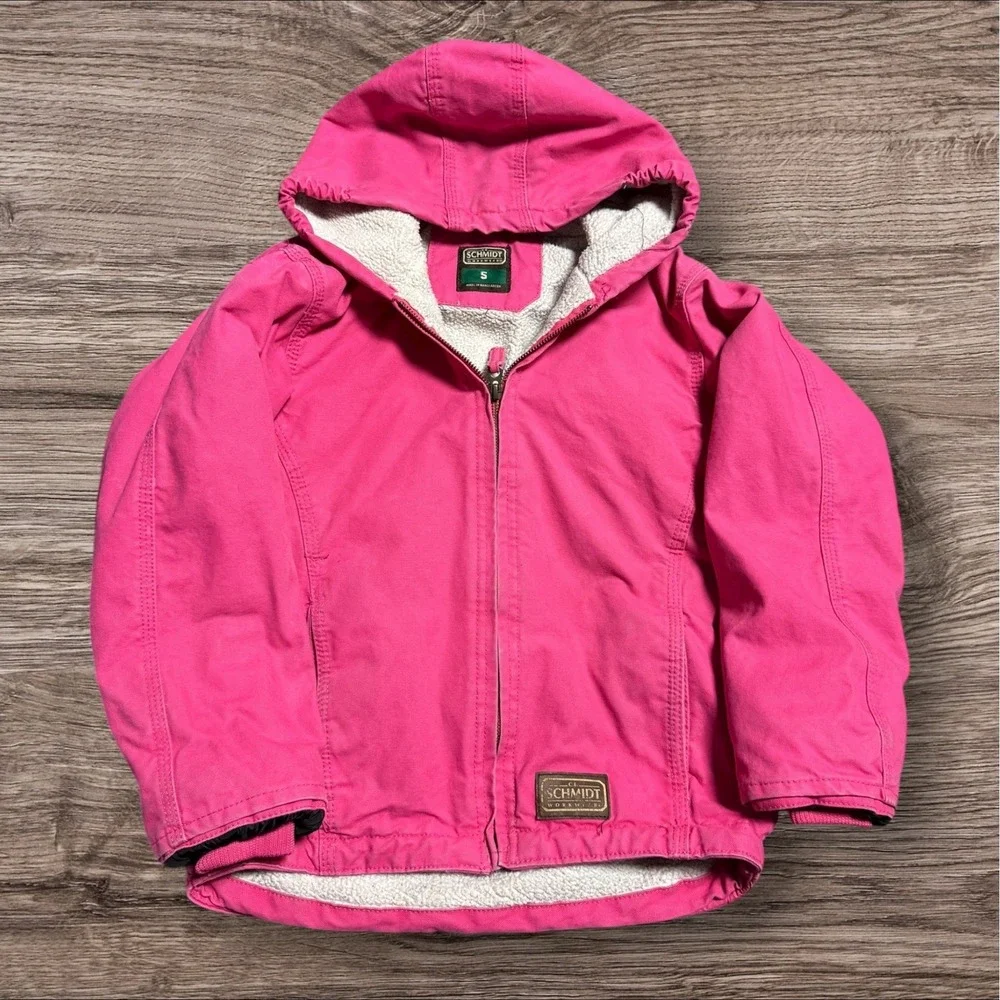 C.e. Schmidt Workwear Jacket Youth S Lined Canvas Waterproof Hot Pink